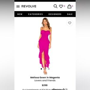 Lovers and Friends Melissa Gown in Magenta, S